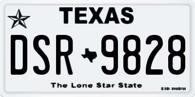 TX license plate DSR9828