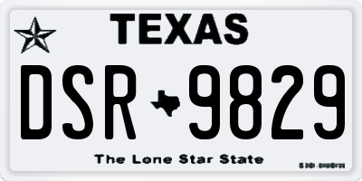 TX license plate DSR9829