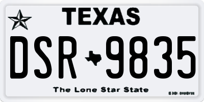 TX license plate DSR9835