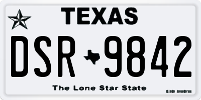 TX license plate DSR9842