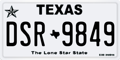 TX license plate DSR9849