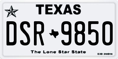 TX license plate DSR9850