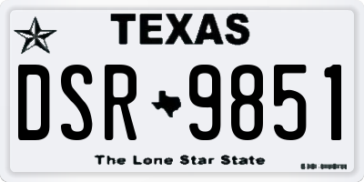 TX license plate DSR9851