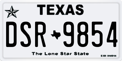 TX license plate DSR9854