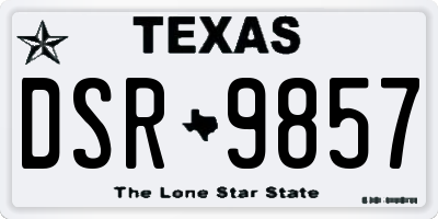 TX license plate DSR9857
