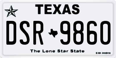 TX license plate DSR9860