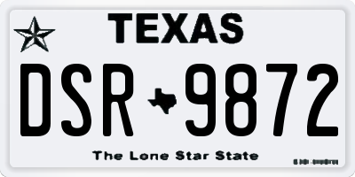 TX license plate DSR9872