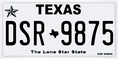 TX license plate DSR9875