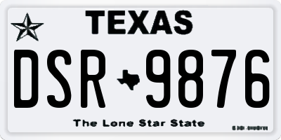 TX license plate DSR9876