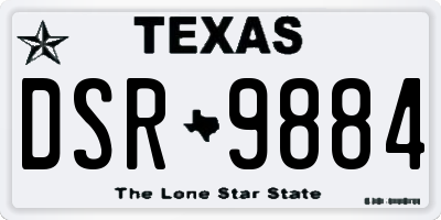TX license plate DSR9884