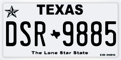 TX license plate DSR9885