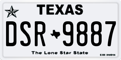 TX license plate DSR9887