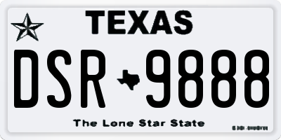 TX license plate DSR9888