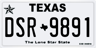 TX license plate DSR9891