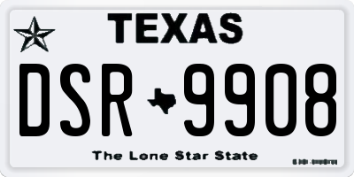 TX license plate DSR9908