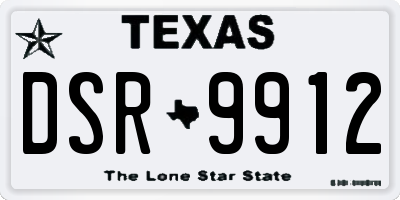 TX license plate DSR9912