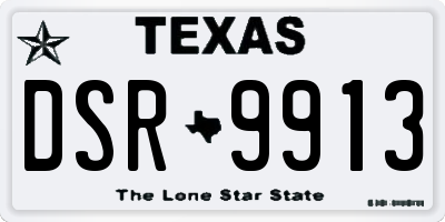 TX license plate DSR9913