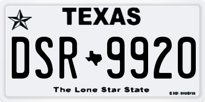 TX license plate DSR9920