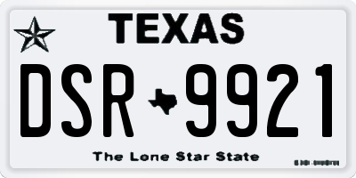 TX license plate DSR9921