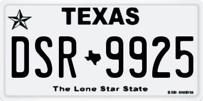 TX license plate DSR9925