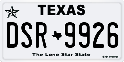 TX license plate DSR9926