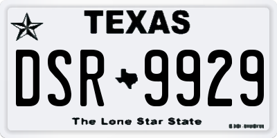 TX license plate DSR9929