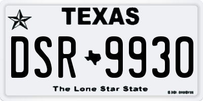 TX license plate DSR9930