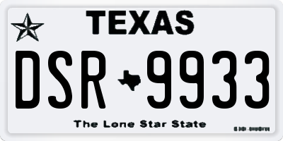 TX license plate DSR9933