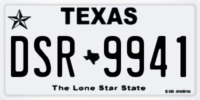TX license plate DSR9941