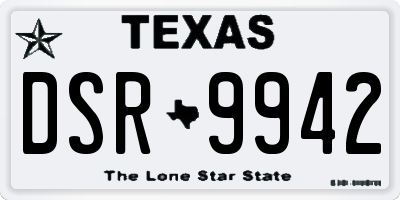 TX license plate DSR9942