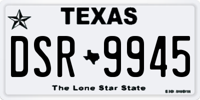 TX license plate DSR9945
