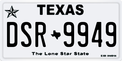 TX license plate DSR9949