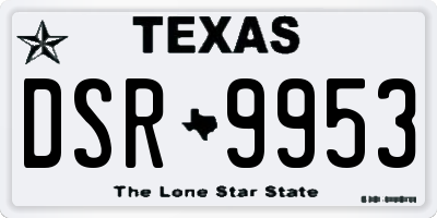 TX license plate DSR9953