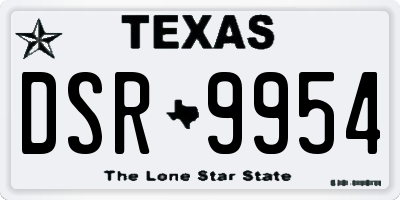 TX license plate DSR9954