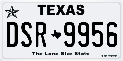 TX license plate DSR9956