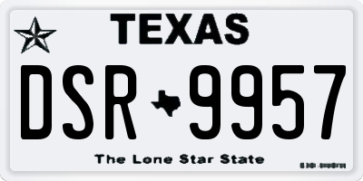 TX license plate DSR9957