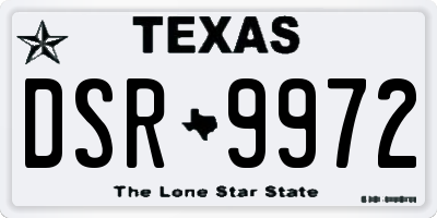 TX license plate DSR9972
