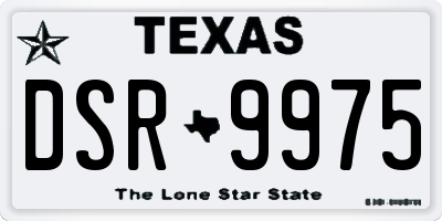 TX license plate DSR9975