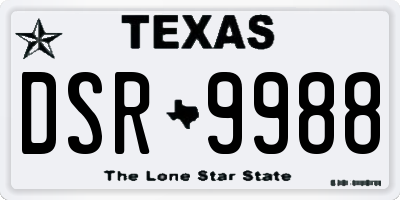 TX license plate DSR9988