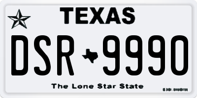 TX license plate DSR9990