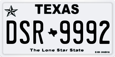 TX license plate DSR9992
