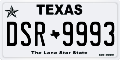 TX license plate DSR9993