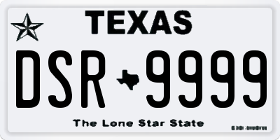 TX license plate DSR9999