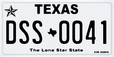 TX license plate DSS0041