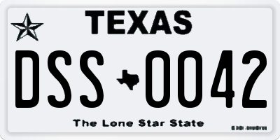 TX license plate DSS0042