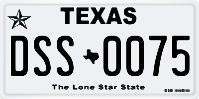 TX license plate DSS0075