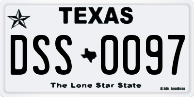 TX license plate DSS0097