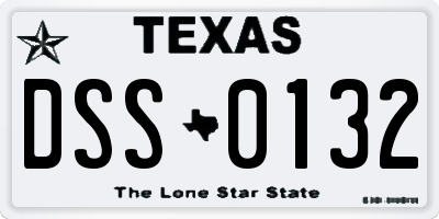 TX license plate DSS0132