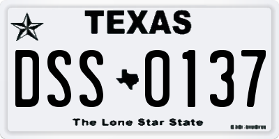 TX license plate DSS0137