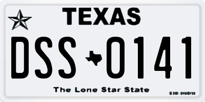 TX license plate DSS0141